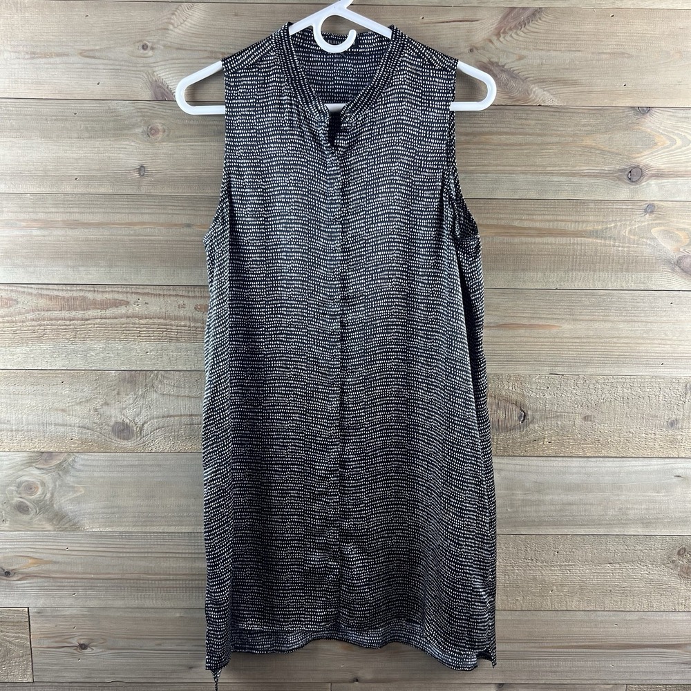 Eileen Fisher Womens Blouse Sleeveless Button Silk Luxury Timeless Tunic Small